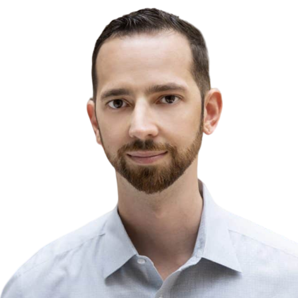 Portrait of expat consultant Mikkel Thorup in a light blue shirt