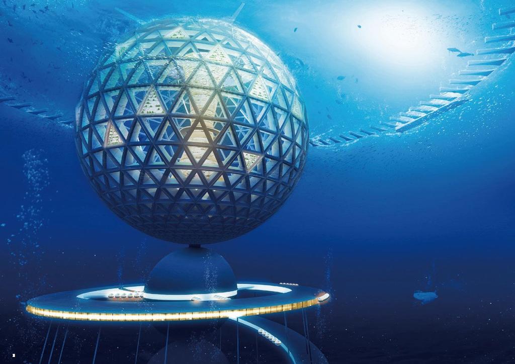 Ocean Spiral de Shimizu Corporation, ciudad submarina con una esfera habitable a unos 500 metros bajo el mar