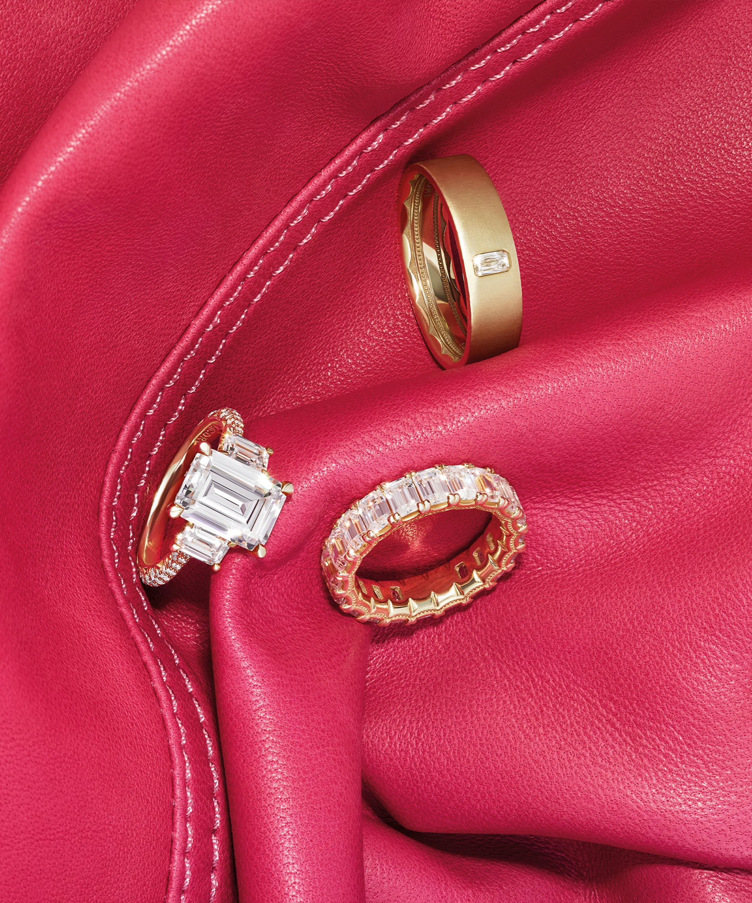 Ring against fabric background