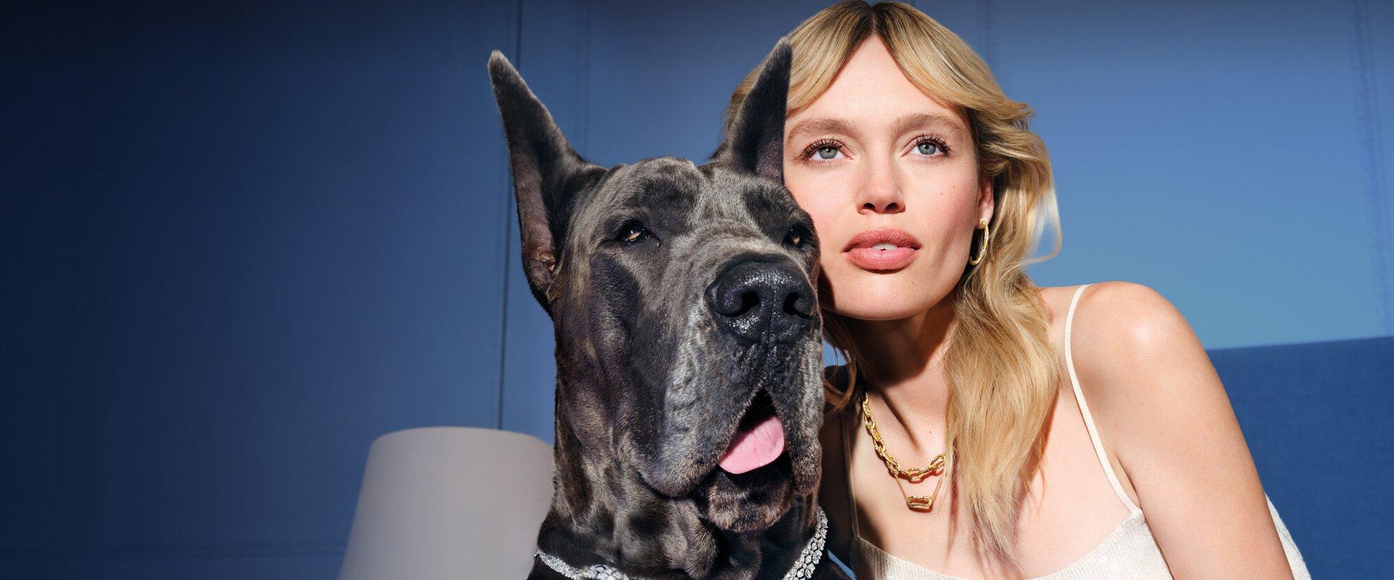 Woman in Tacori Jewelry with Dog