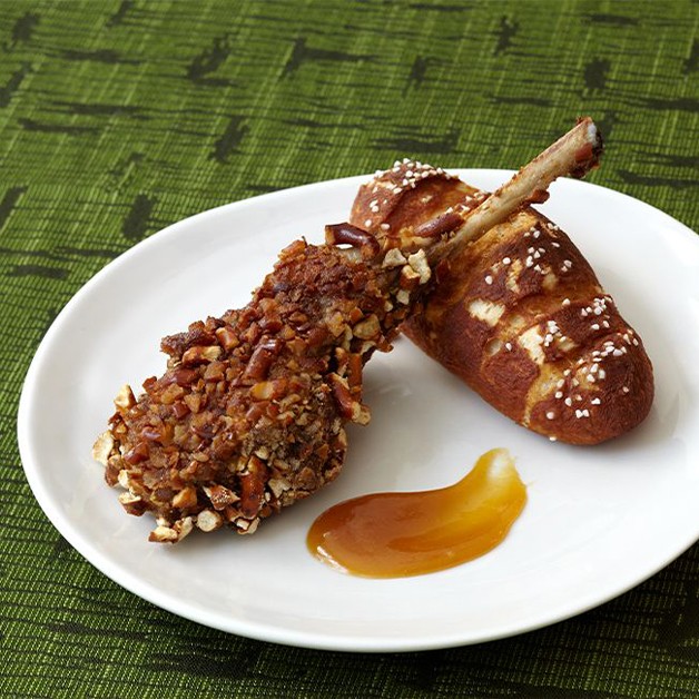Pretzel Crusted lamb chops