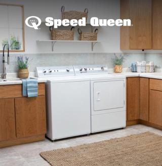 Lifestyle image featuring Speed Queen products