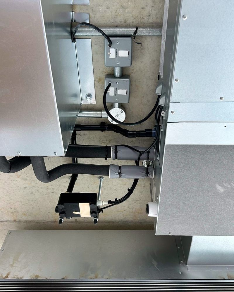 Commercial office with installed ceiling cassette air conditioning units