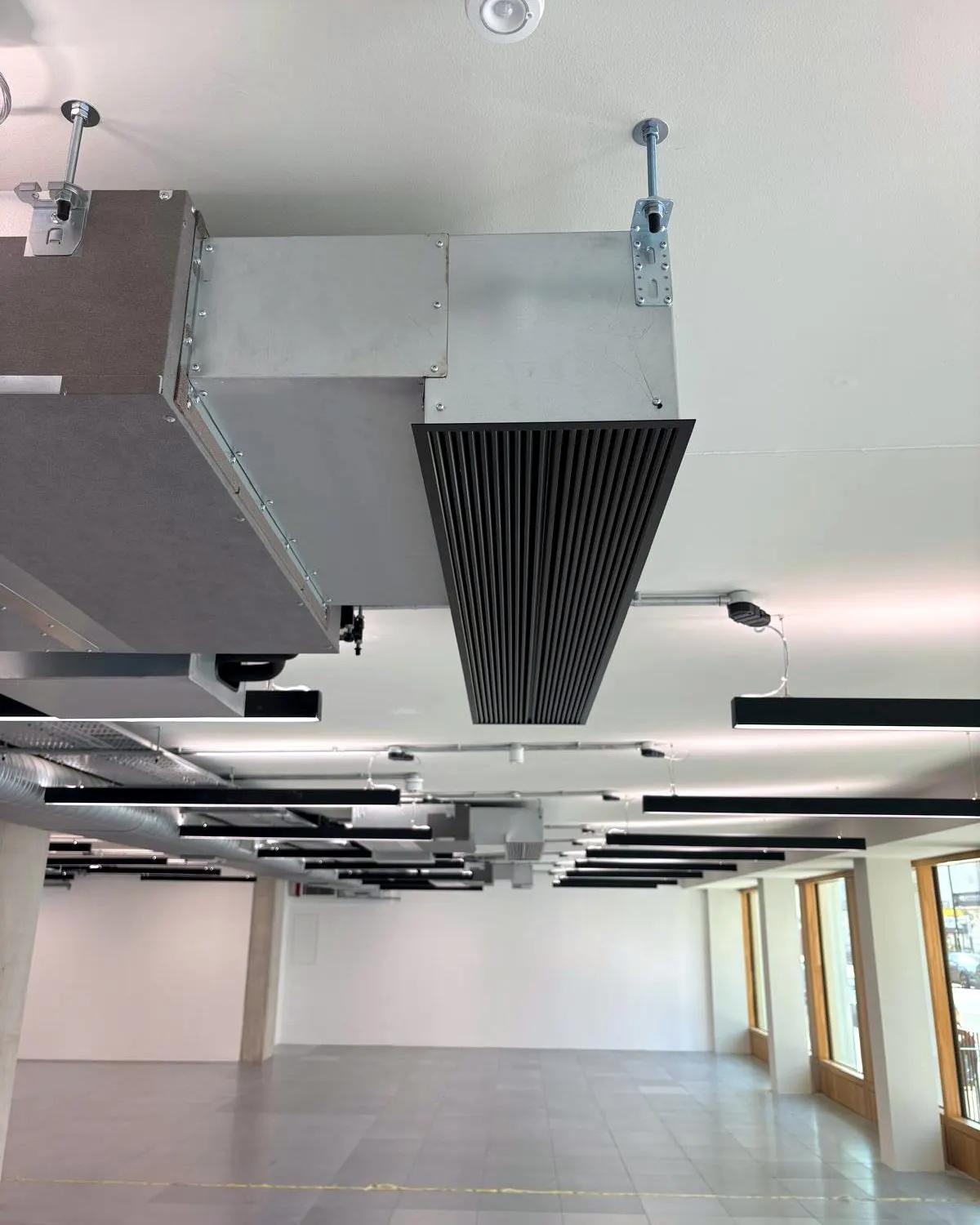 Commercial office air conditioning installation in a London building