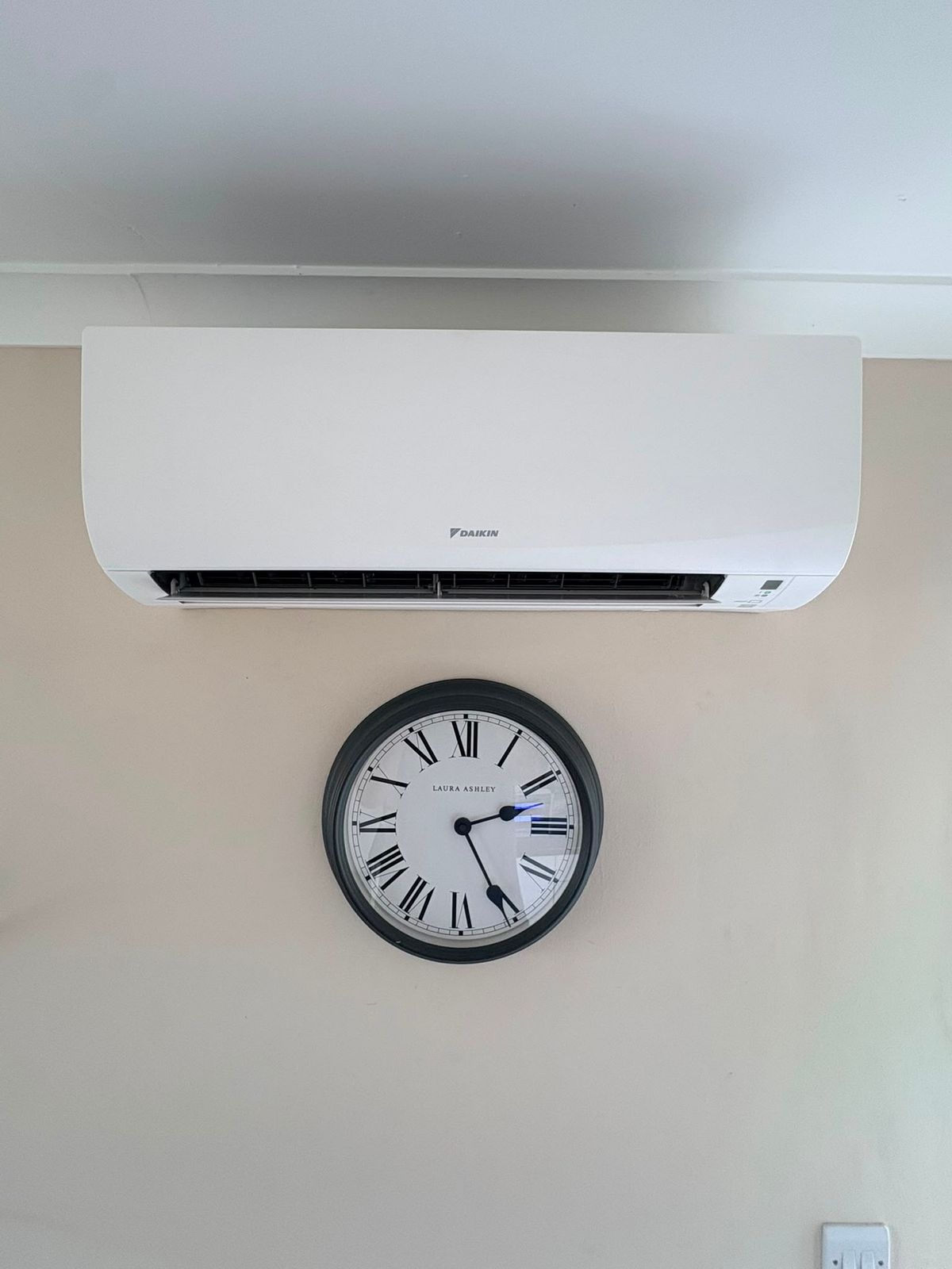 Close view of the installed indoor unit