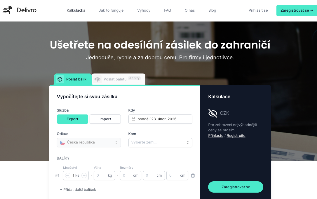 Delivro balíková a paletová přeprava
