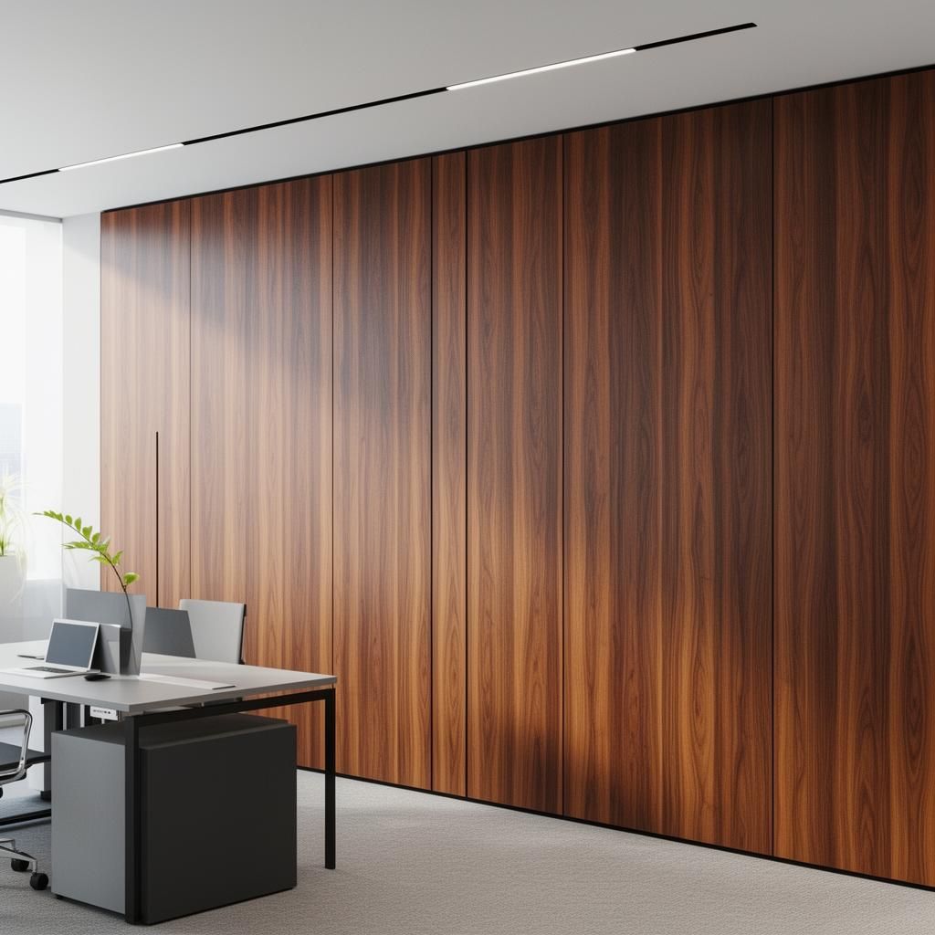 Walnut Office Feature Wall
