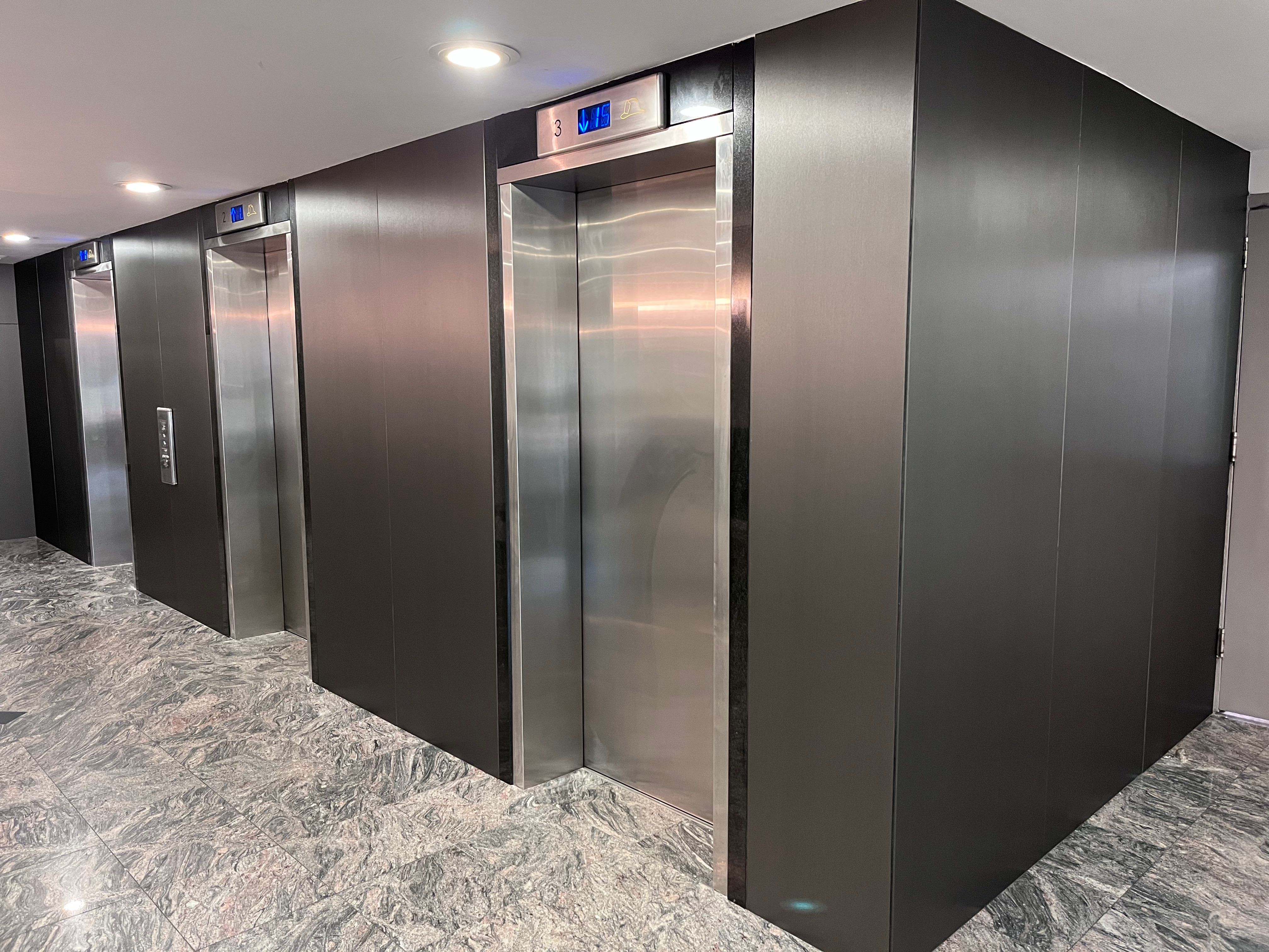 Metallic Lobby Walls