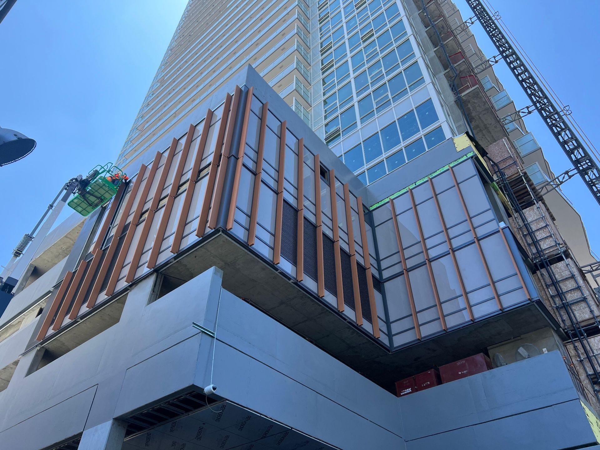 Architectural vinyl wrap on new construction interior