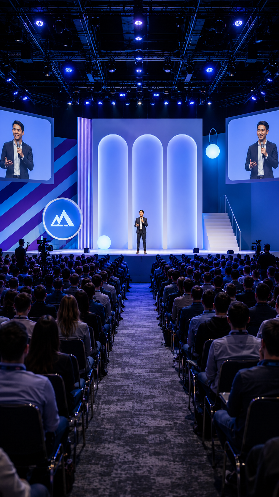 Corporate event stage and audience