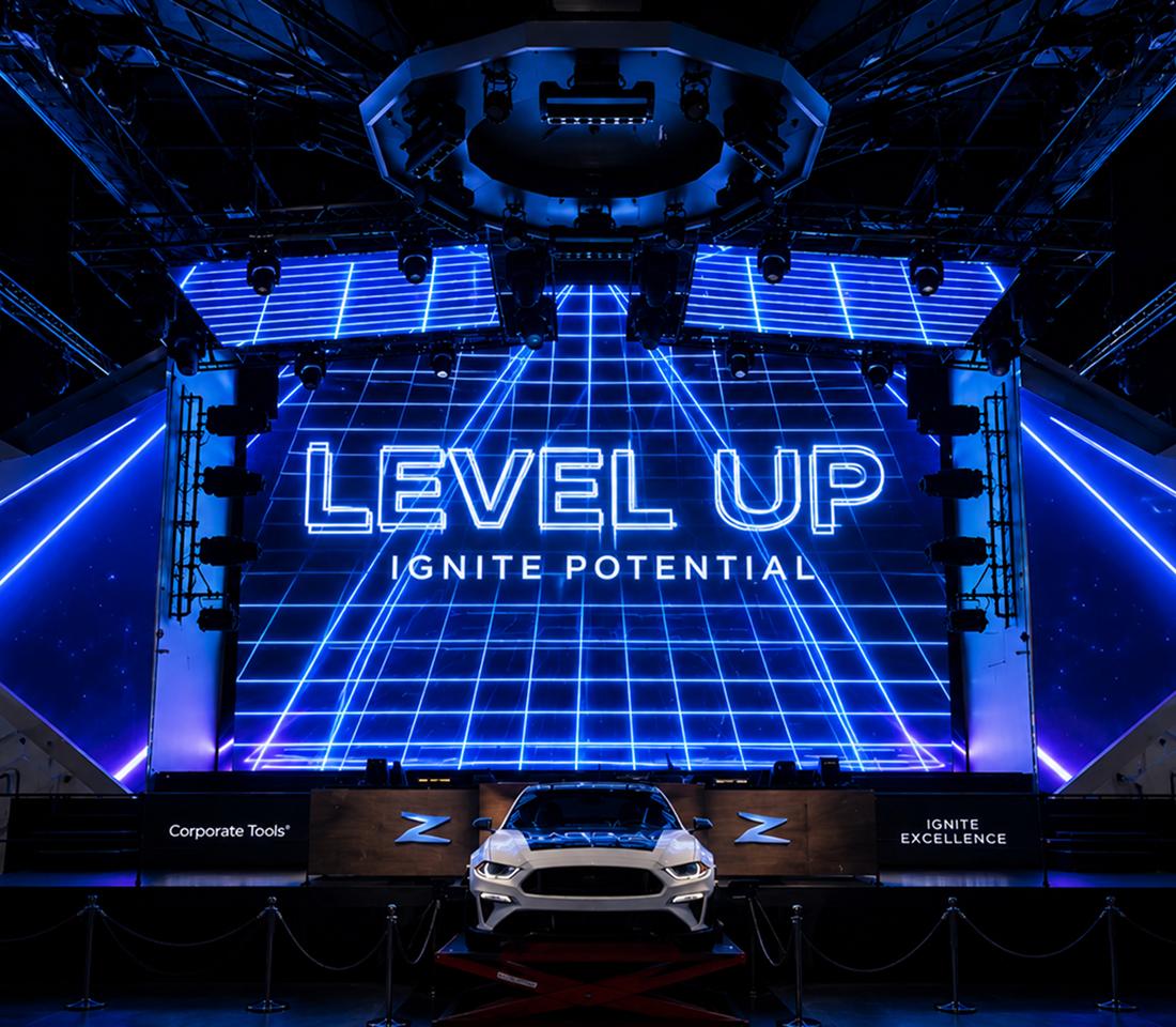 Level Up Ignite Potential branded corporate event stage