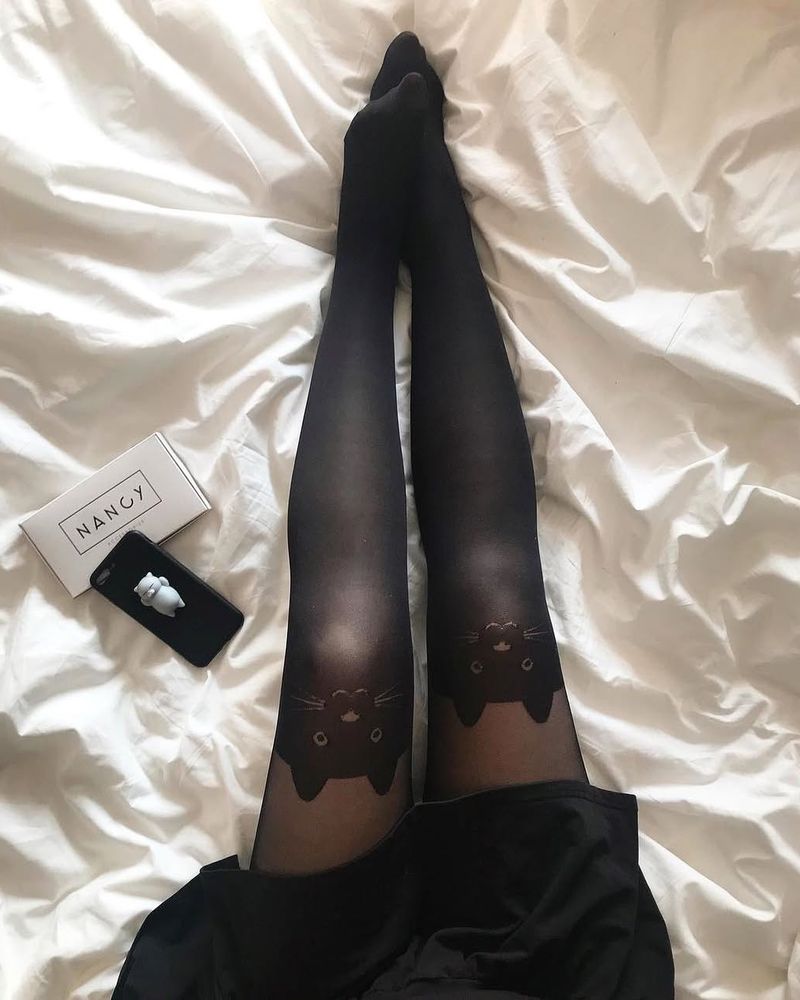 Mačka - 40 - Crna - Ženske čarape - Slika 1