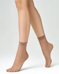 Sokne sitna tufna - 20 - Crna, Bež - Ženske čarape - Thumbnail 3