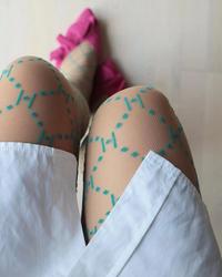 Hype  - 40 - Crna, Roze, Narandžasta, Zelena - Ženske čarape - Thumbnail 4