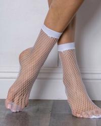 Sokne mrežica - 40 - Crna, Bela - Ženske čarape - Thumbnail 2