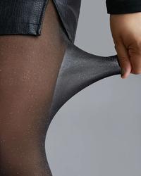 Gliter sa manje sjaja - 20 Den - Crna, Bež - Ženske čarape - Thumbnail 1