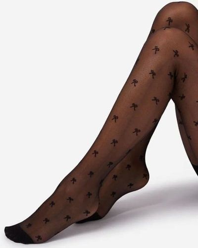 Mašnica - Crna - Ženske čarape