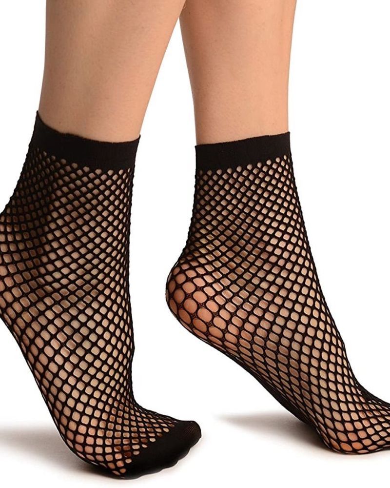 Sokne mrežica - 40 - Crna, Bela - Ženske čarape - Slika 1