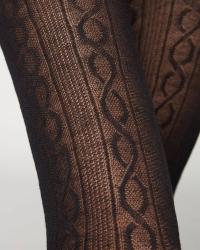 Kašmir rebraste - 100 - Bela, Crna - Ženske čarape - Thumbnail 4