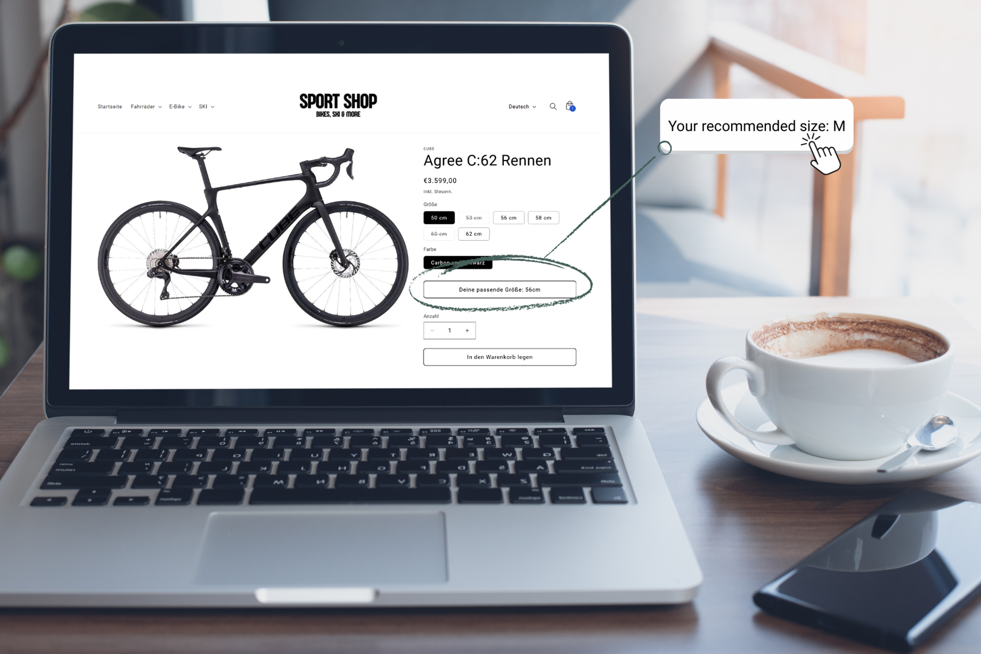 The Smart Sizing Button delivers automated, data-driven size recommendations directly on the product page, without an additional click