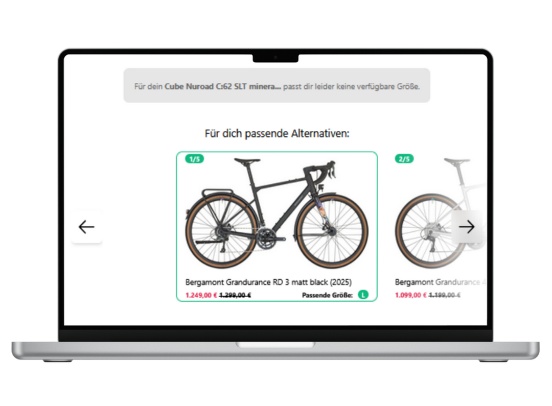 Mit der richtigen Größenempfehlung im Online-Shop lassen sich Retourenquoten reduzieren und alternativ passende Fahrräder empfehlen