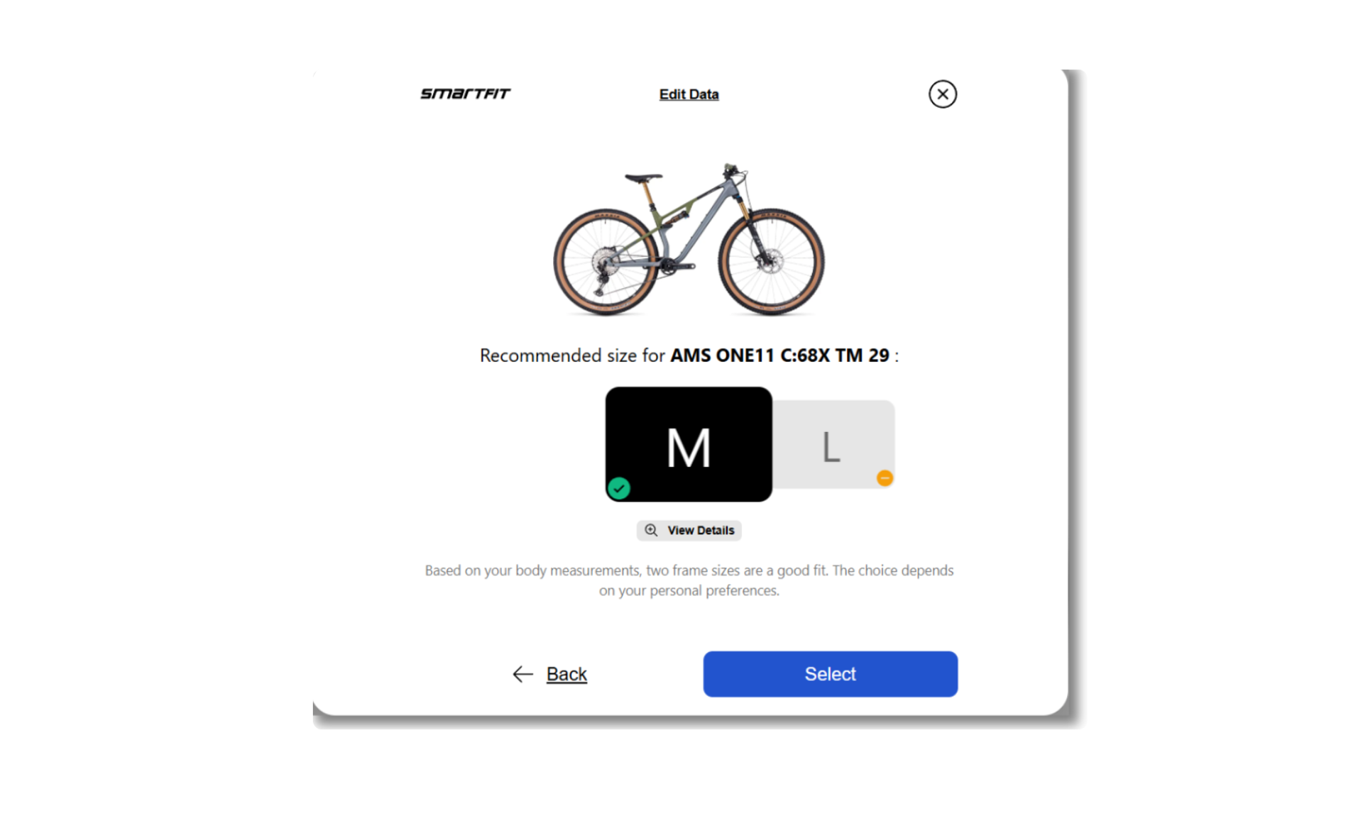 The online sizing provides an individual size recommendation with the help of a clever algorithm