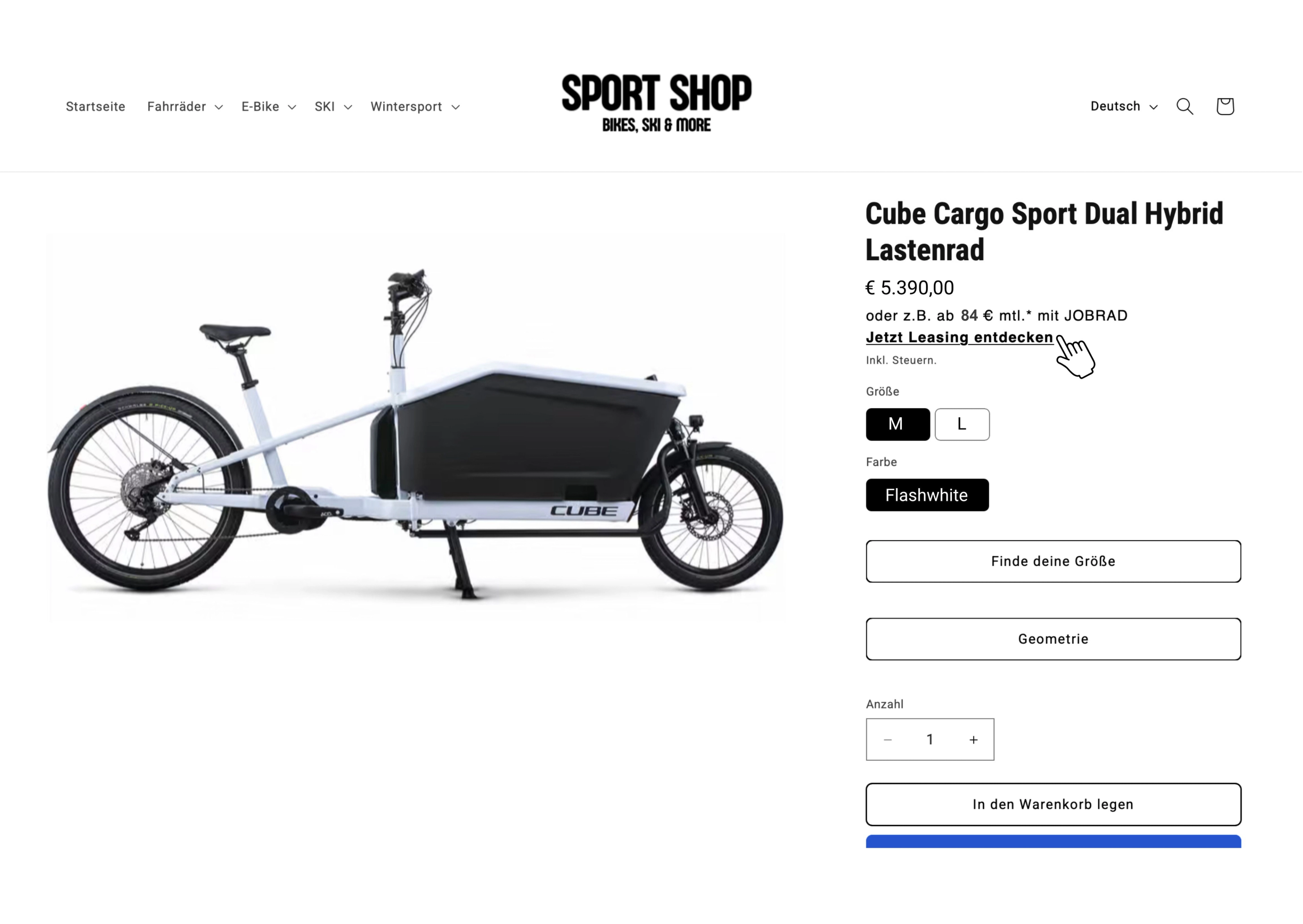 Der Smartfit Bikeleasing-Rechner kann direkt unter dem Angebotspreis gestartet werden