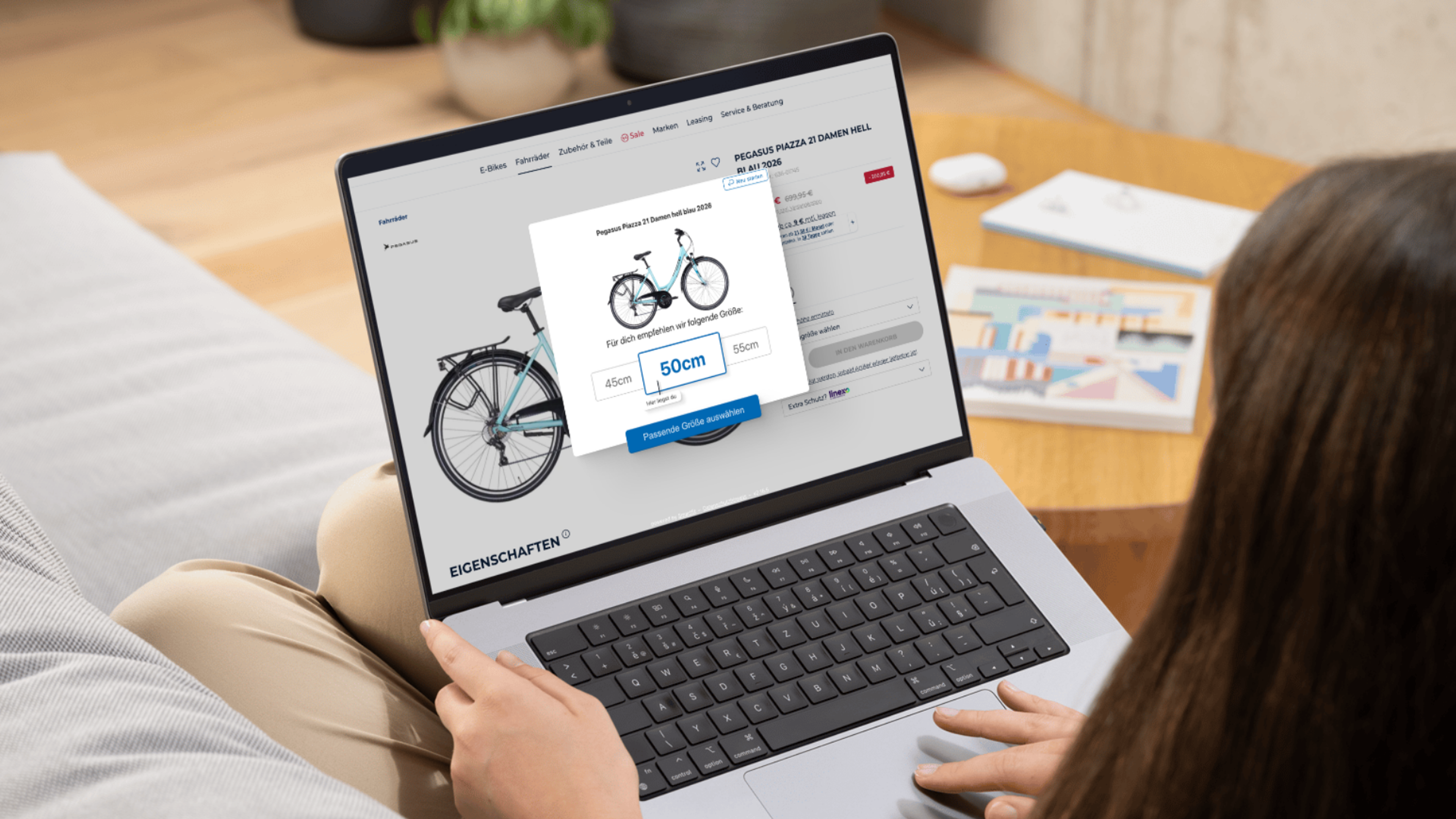 Im Onlineshop kannst du schon vor Besuch der Radwelt deine passende Rahmengröße ermitteln