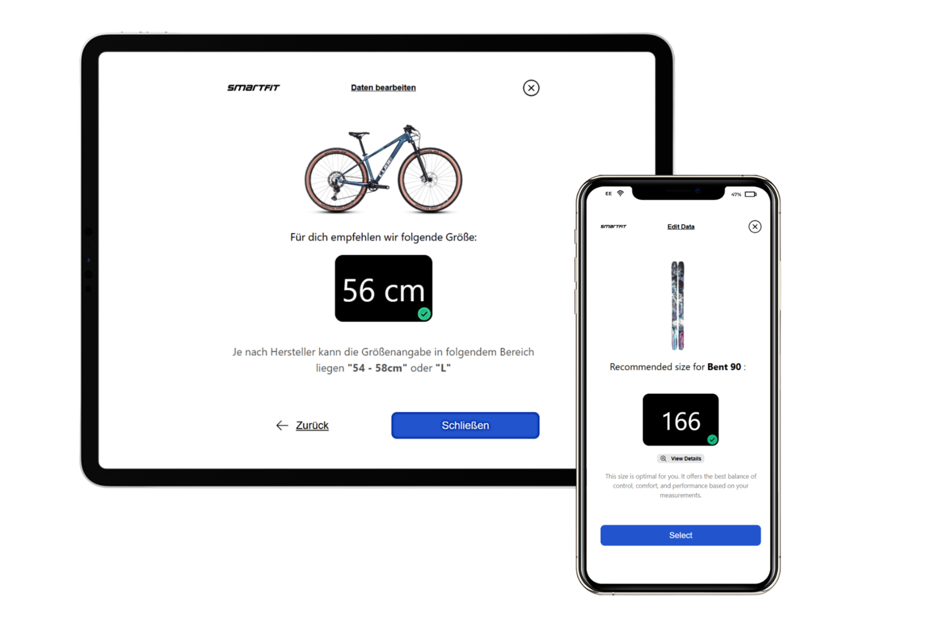 Eine klare, konkrete Größenempfehlung als Entscheidungshilfe