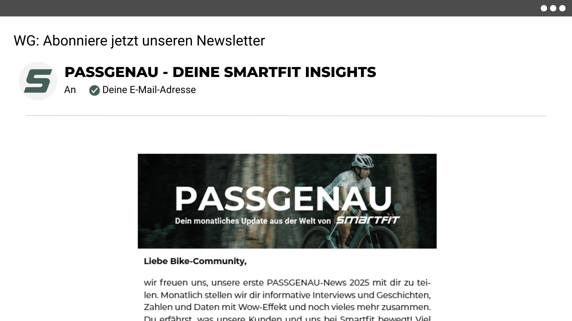 PASSGENAU. IN DEINEM POSTFACH