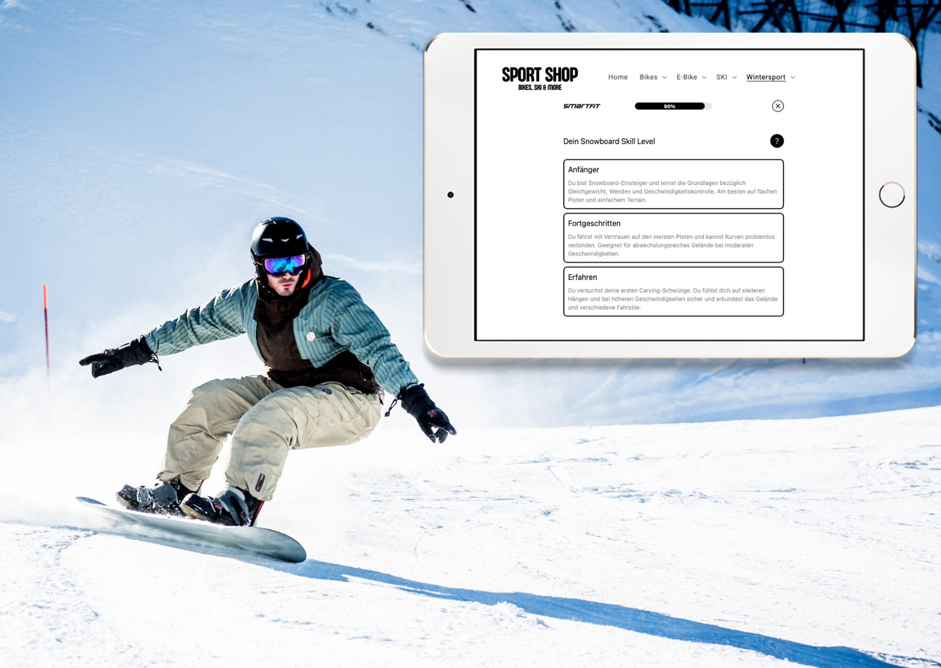 With just a few details such as height, weight and riding ability, customers receive a precise size recommendation
