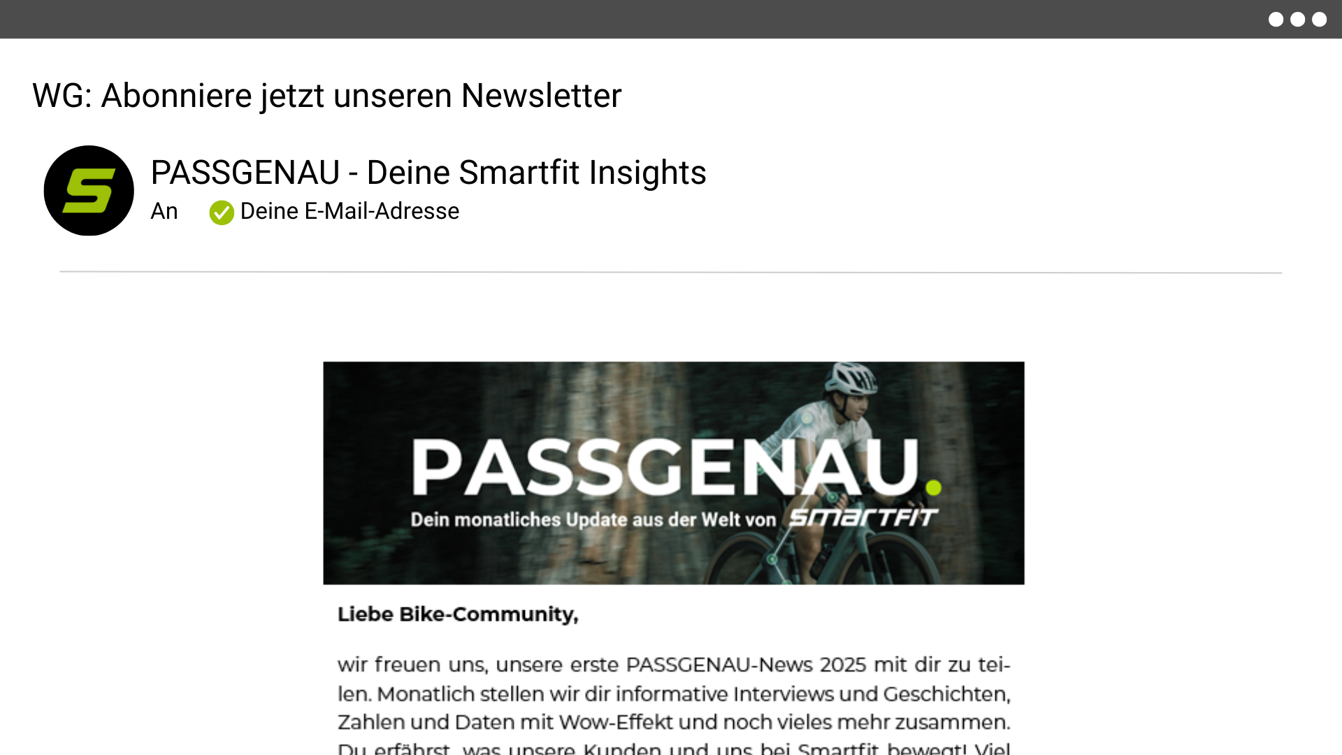 Passgenau. in deinem Postfach