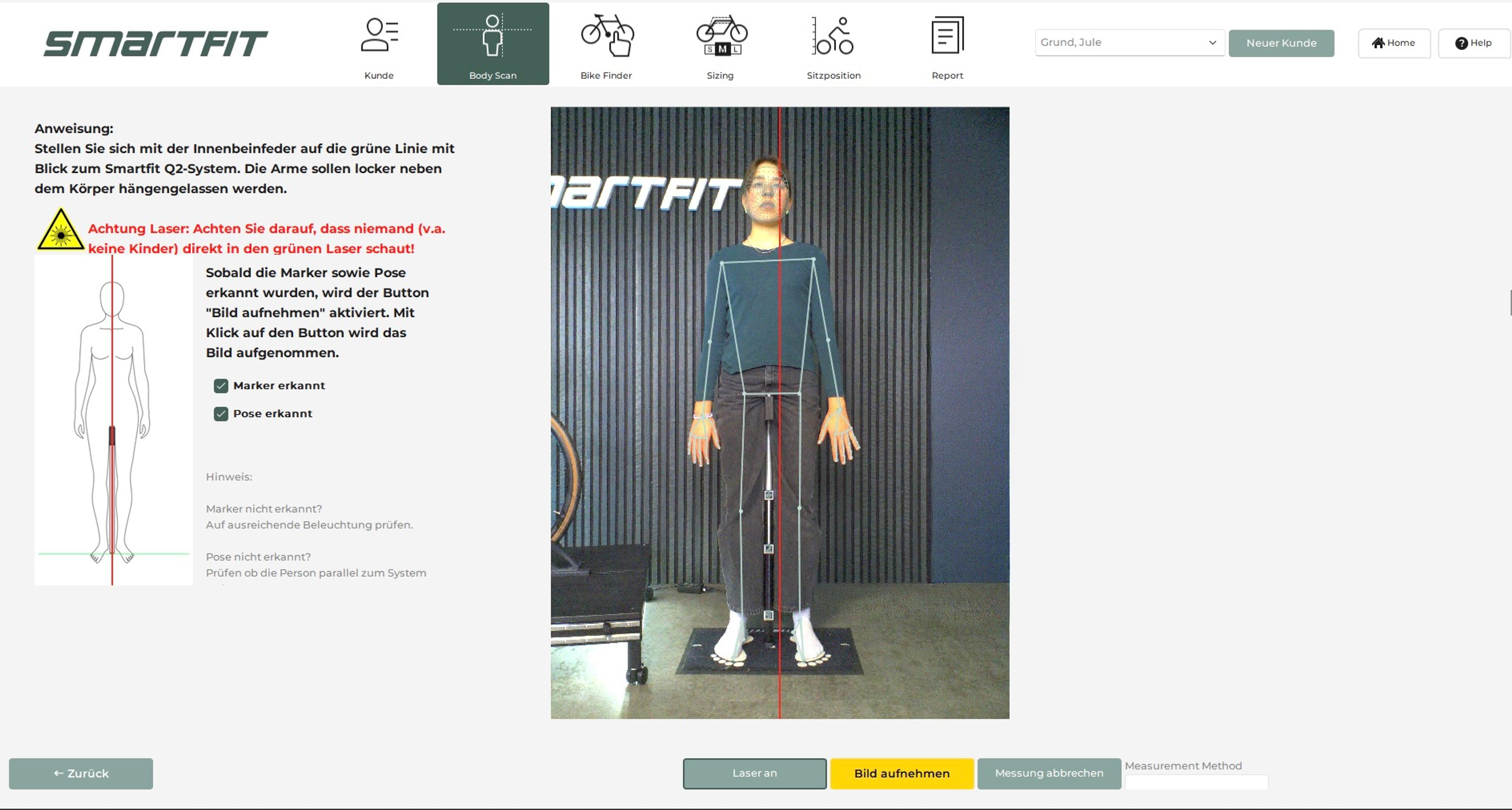 AI-powered measurement with Smartfit software guides retailers and customers to the right bike in just seconds.