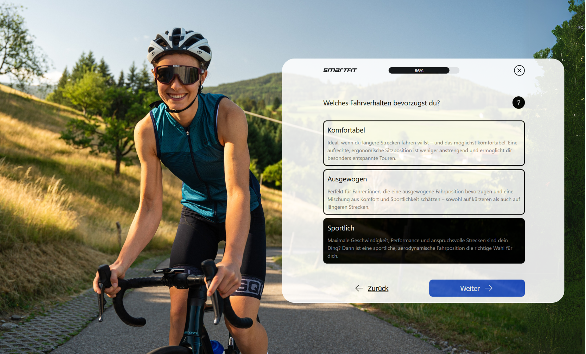 Sportlich, ausgewogen oder komfortabel - Der Fahrstil deiner Kunden:innen spielt eine wichtige Rolle bei der optimalen Sitzposition