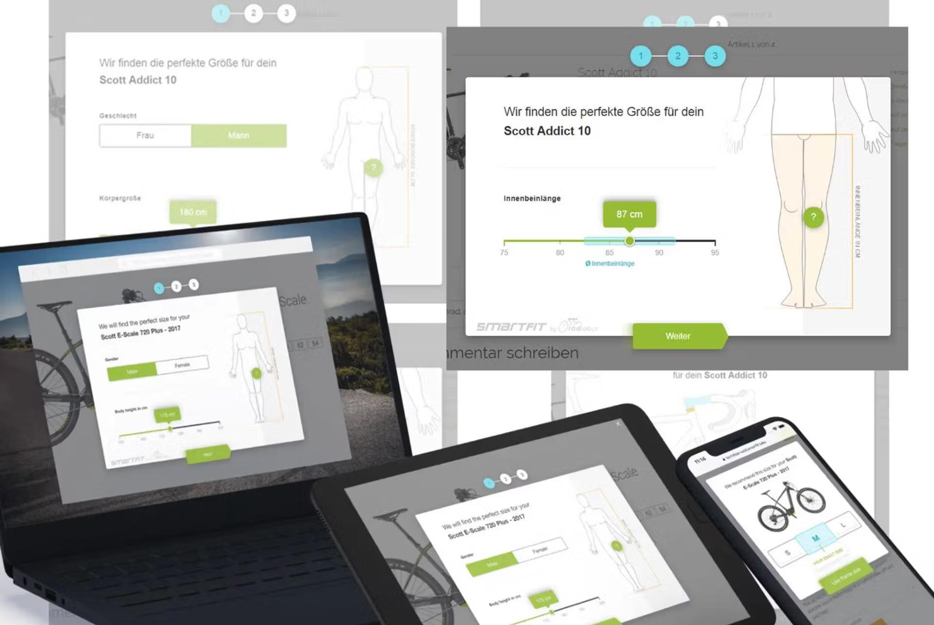 Mit dem Smartfit Online-Sizing passt das Rad