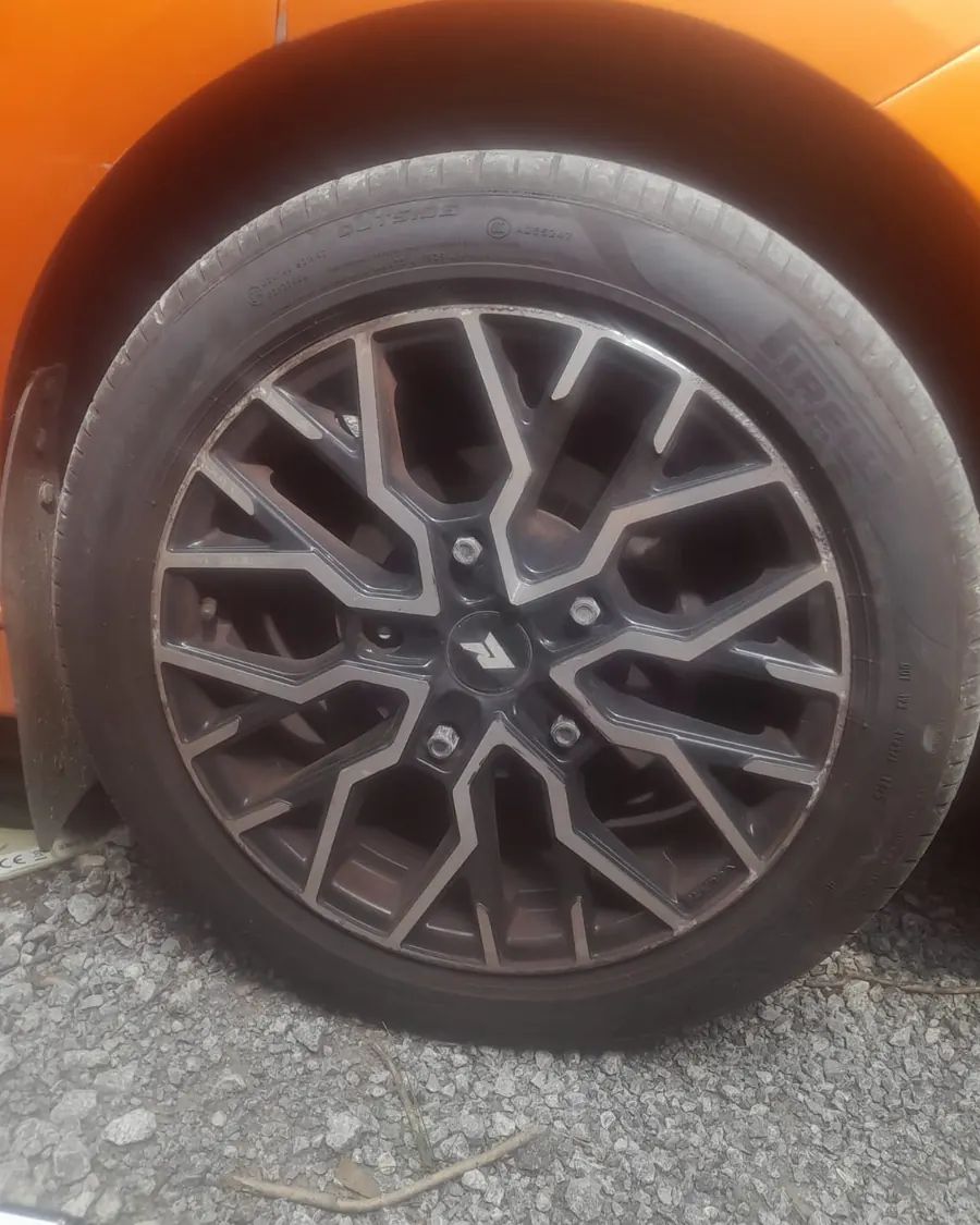 Orange hatchback, before: grey