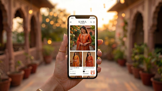 AI personal shopper for Shopify fashion brands — WisdomChat on a premium Indian ethnic wear store