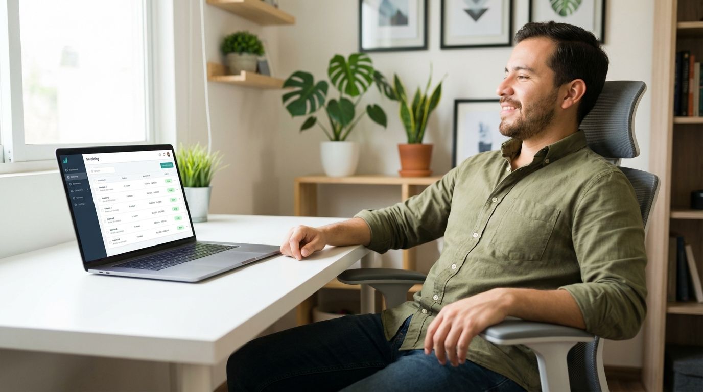 Pantalla de la app de Heru mostrando el proceso de facturación para freelancers en México