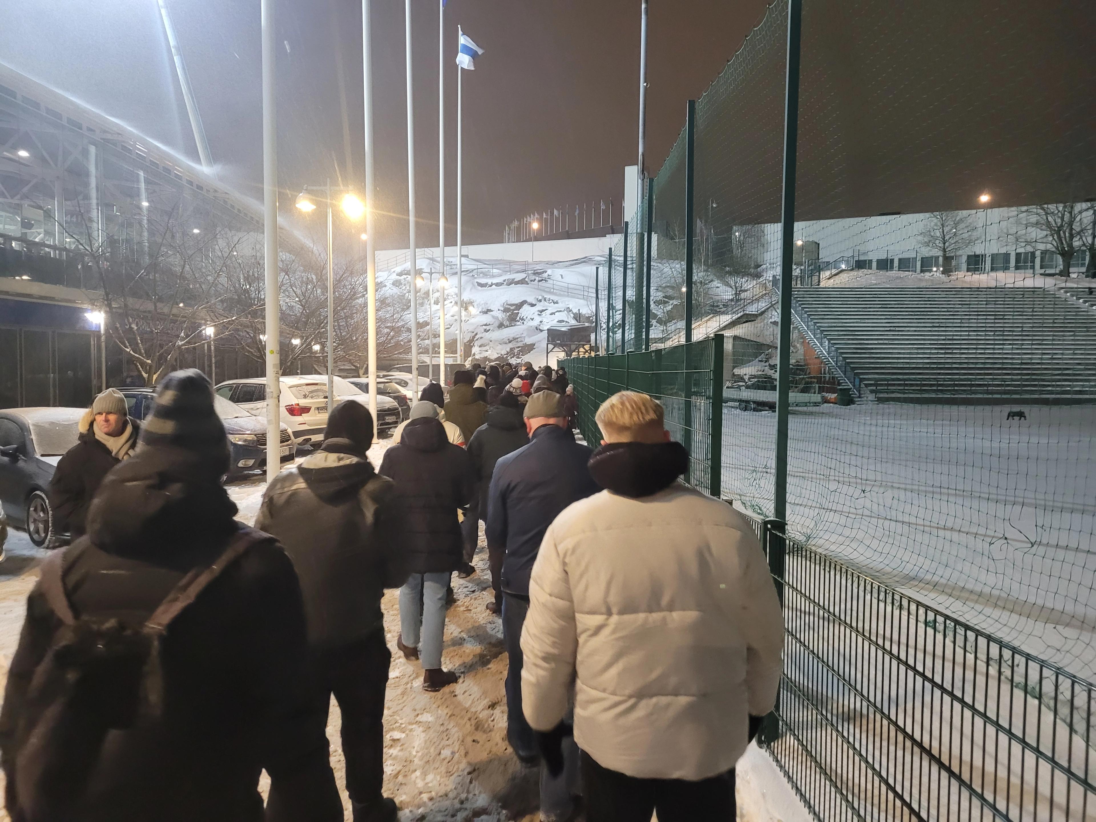 Finnair Stadium ottelussa HJK - Aberdeen 30.11.2023
