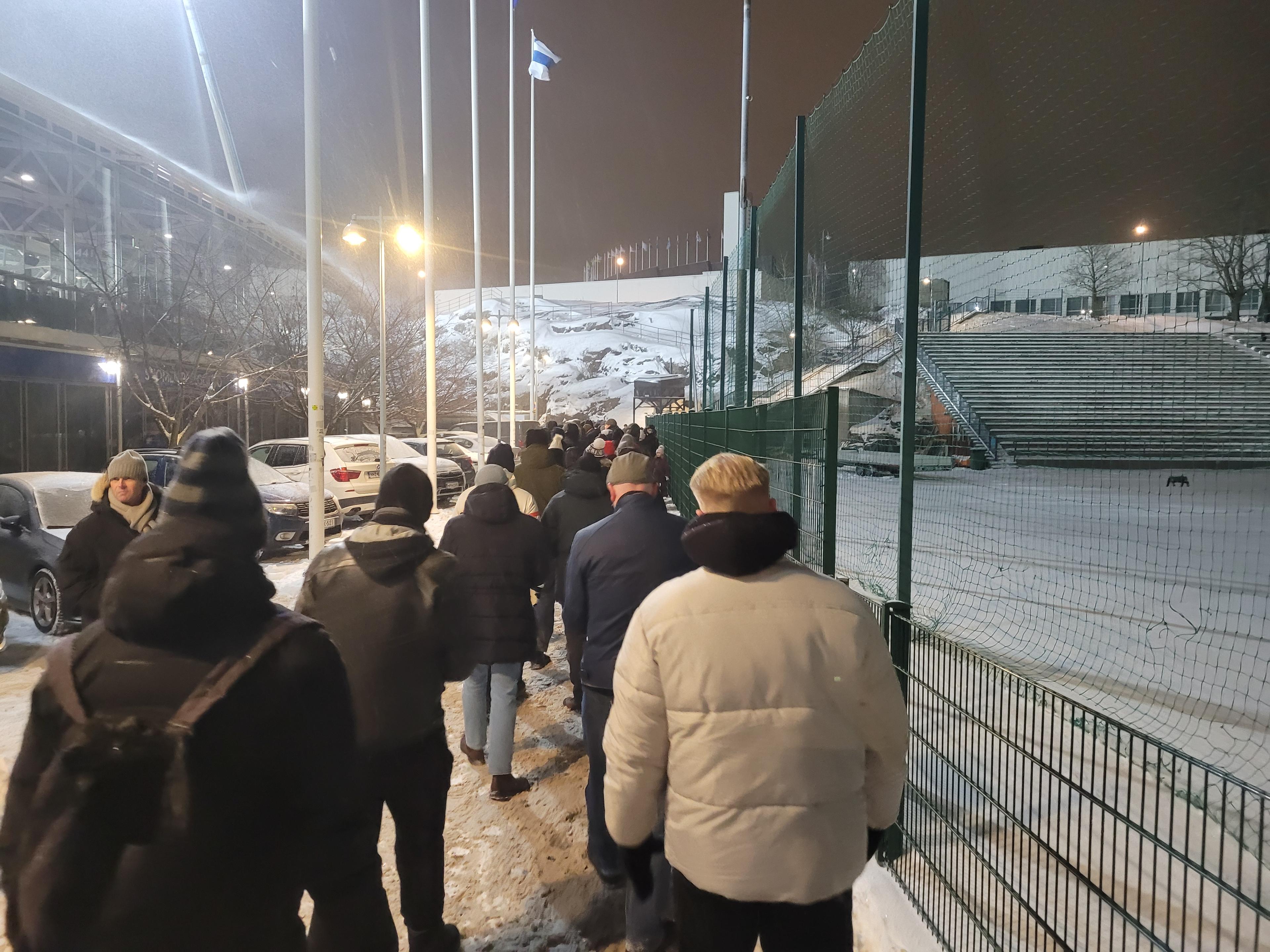 Finnair Stadium ottelussa HJK - Aberdeen 30.11.2023