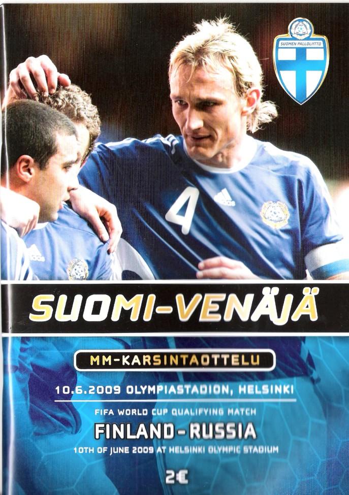 Otteluohjelma tai lippu ottelusta Suomi - Venäjä 10.06.2009