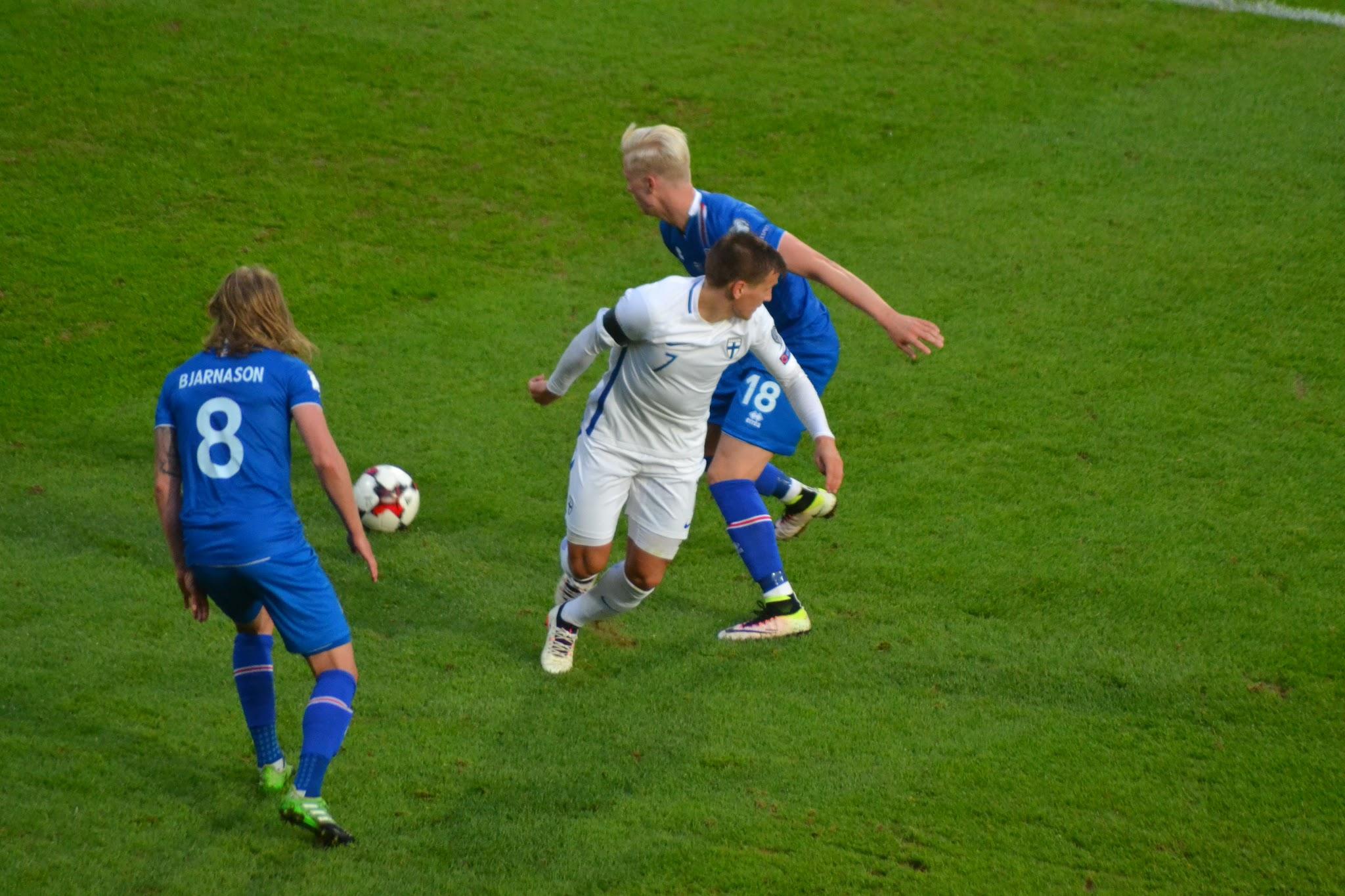 Suomi - Islanti 02.09.2017 (Birkir Bjarnason, Robin Lod, Hordur Magnusson)