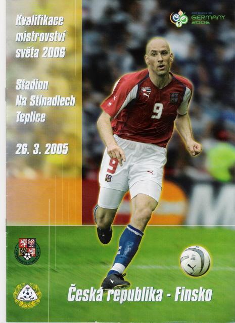 Otteluohjelma tai lippu ottelusta Tshekki - Suomi 26.03.2005