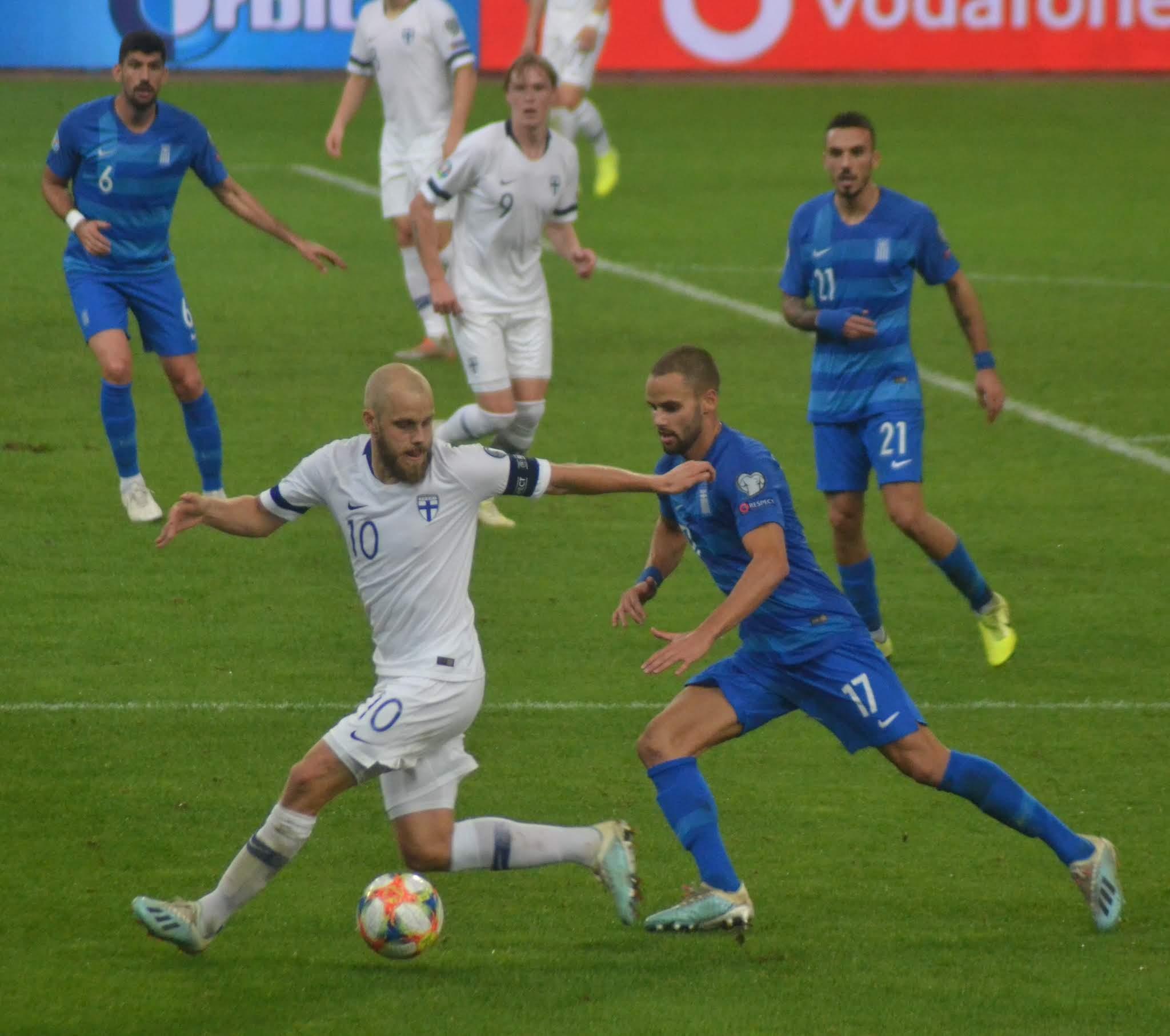 18.11.2019: Andreas Bouchalakis 6, Teemu Pukki 10, Fredrik Jensen 9, Pantelis Chatzidiakos 17, Dimitrios Kourbelis 21