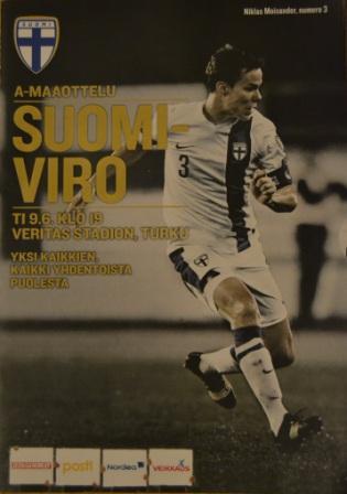 Otteluohjelma tai lippu ottelusta Suomi - Viro 09.06.2015