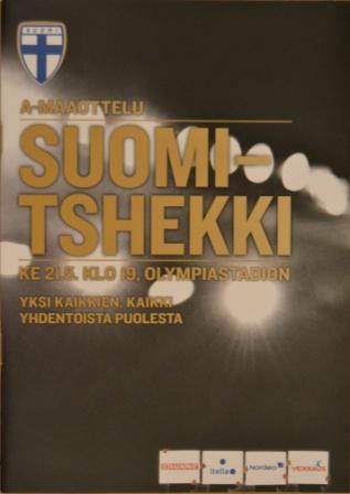 Otteluohjelma tai lippu ottelusta Suomi - Tshekki 21.05.2014