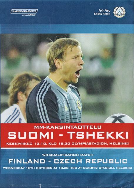 Otteluohjelma tai lippu ottelusta Suomi - Tshekki 12.10.2005