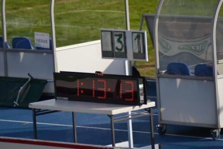 Kellotaulu Lahden Stadion 19.04.2014