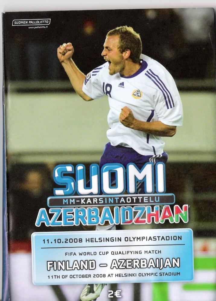 Otteluohjelma tai lippu ottelusta Suomi - Azerbaidzhan 11.10.2008