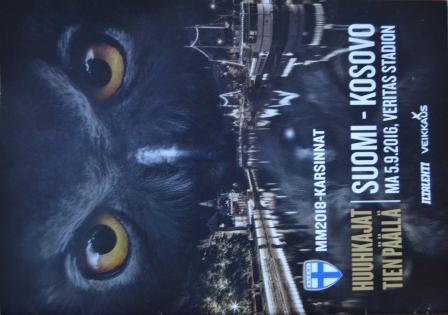 Otteluohjelma tai lippu ottelusta Suomi - Kosovo 05.09.2016